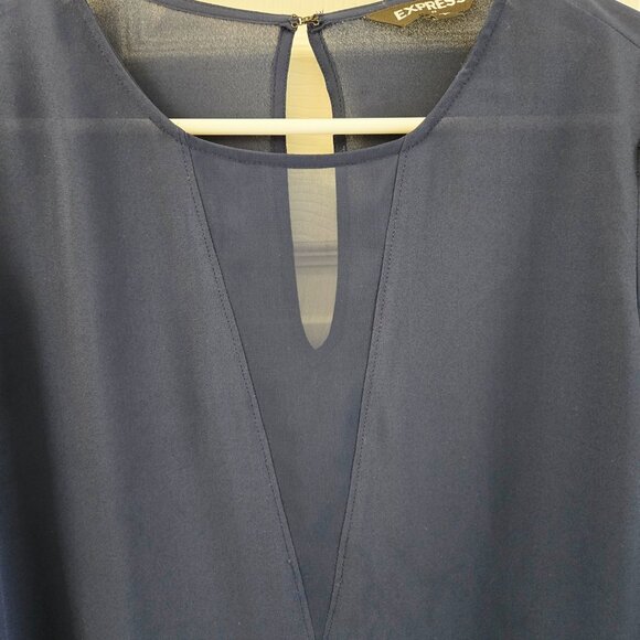 EXPRESS Navy Blue Long Sleeves Top - Picture 3 of 6